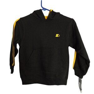 Starter Size S 6 7 Hoodie Sweatshirt Boys Fleece Black Yellow Logo NEW